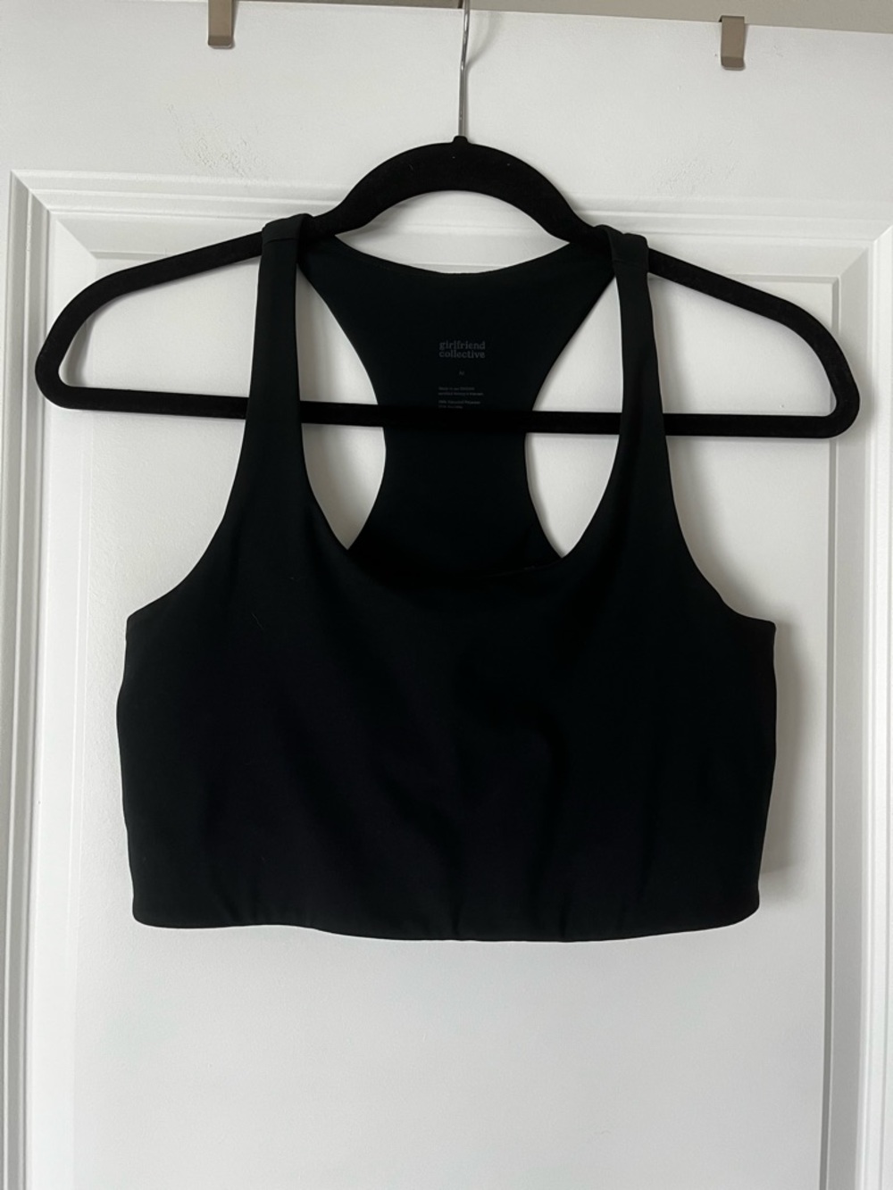 girlfriend collective Black Racerback Compression Sports Bra